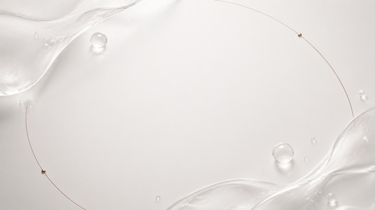 Clear transparent gel texture on a light background, DERM·X Beauty